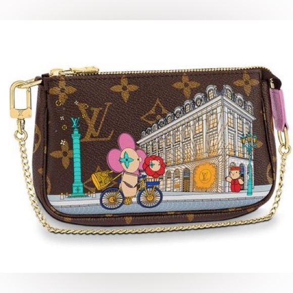 Authentic Louis Vuitton Mini Pochette Accessoires Christmas Vivienne Vendome - Picture 1 of 16